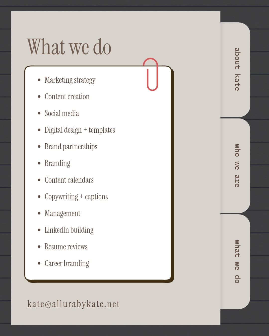 What we do board